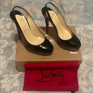 Black Christian Louboutin Slingback w/platform